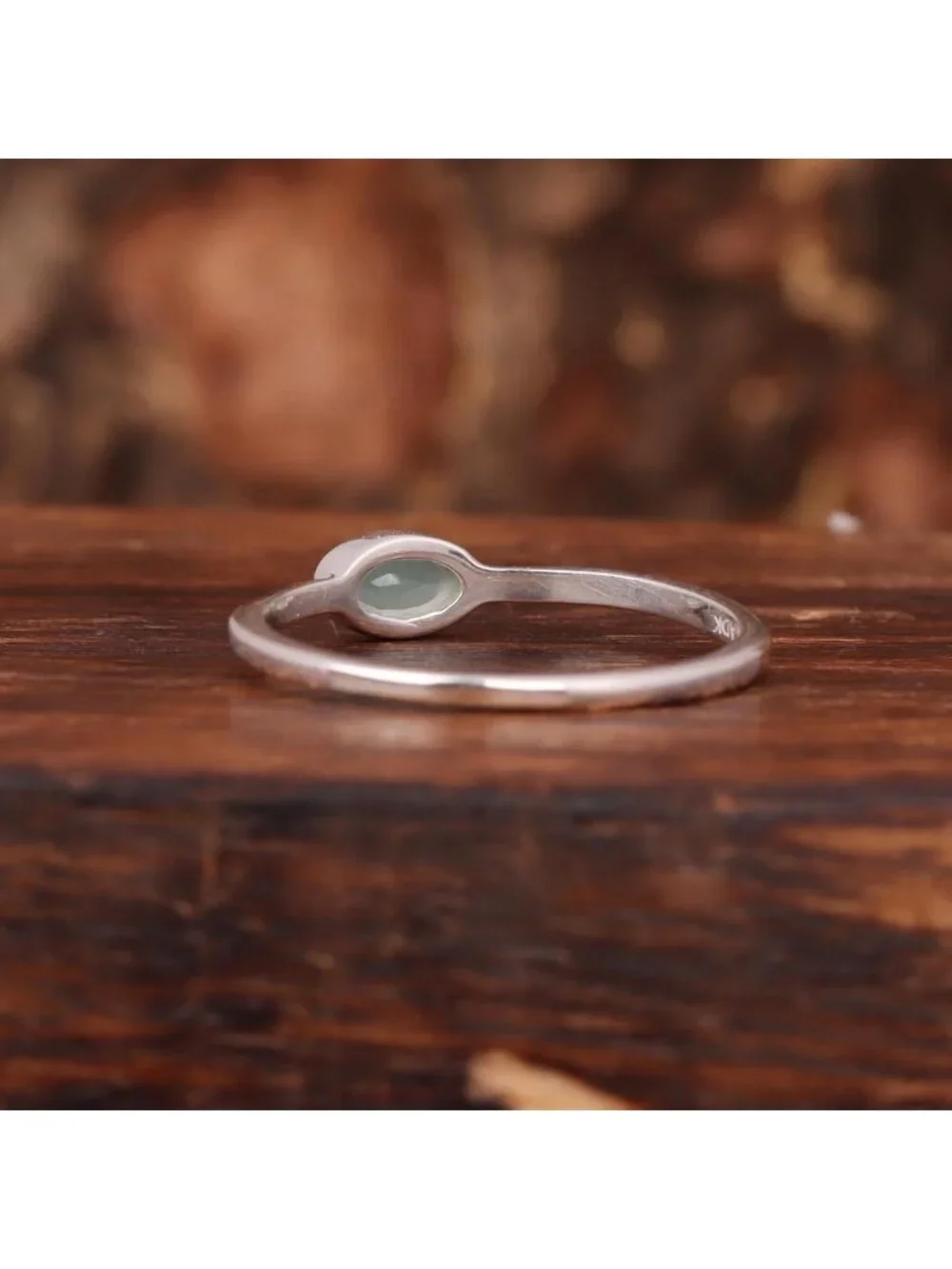 Handmade Aqua Chalcedony Oval Ring | 925 Sterling Silver Boho Jewelry | Unique